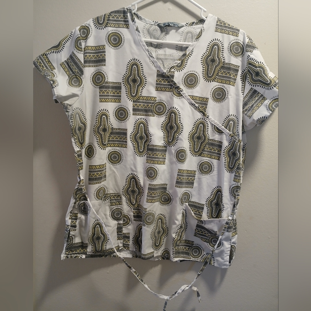 Tribal Print Wrap Top